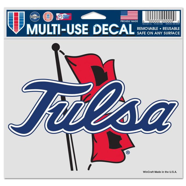 Tulsa Golden Hurricanes Multi-Use Decal -Clear Bckrgd 5" x 6"