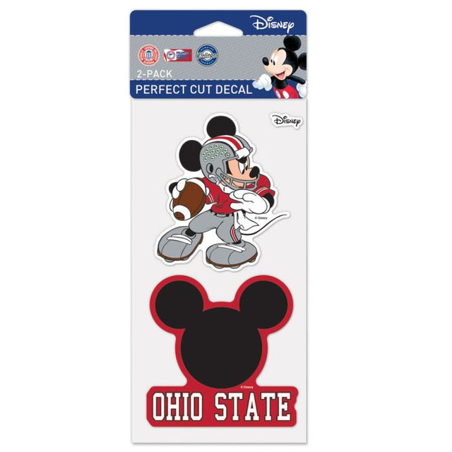 Juego de dos calcomanías de Ohio State Buckeyes / Disney Perfect Cut de 4" x 4"