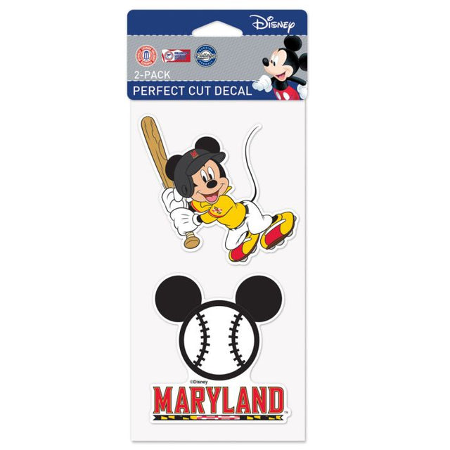 Juego de dos calcomanías de Maryland Terrapins / Disney Perfect Cut de 4" x 4"