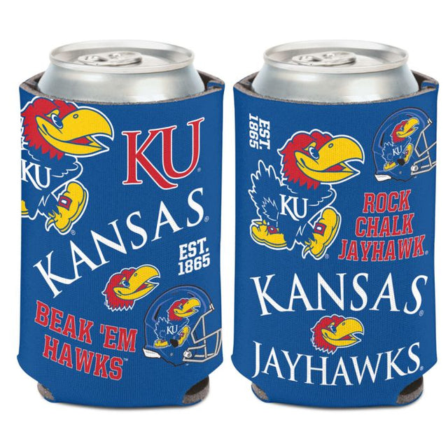 Enfriador de lata de 12 oz de Kansas Jayhawks.