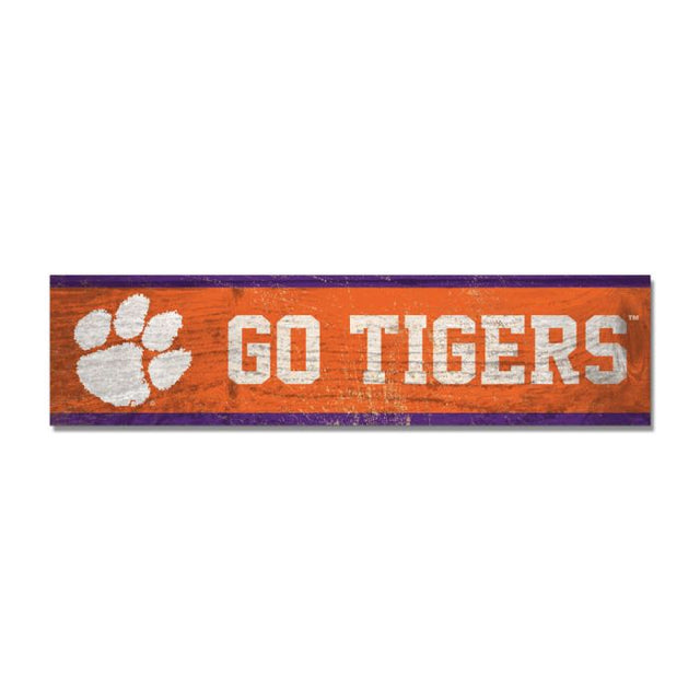 Imán de madera de los Clemson Tigers, 1,5" x 6"