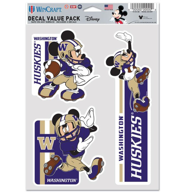 Paquete de 3 abanicos multiusos de Washington Huskies/Disney