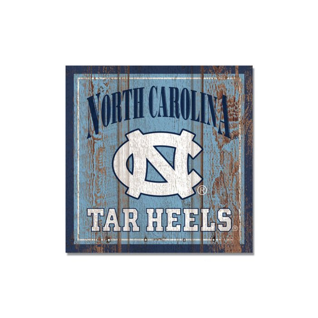 Imán de madera de los Tar Heels de Carolina del Norte, 3" x 3"