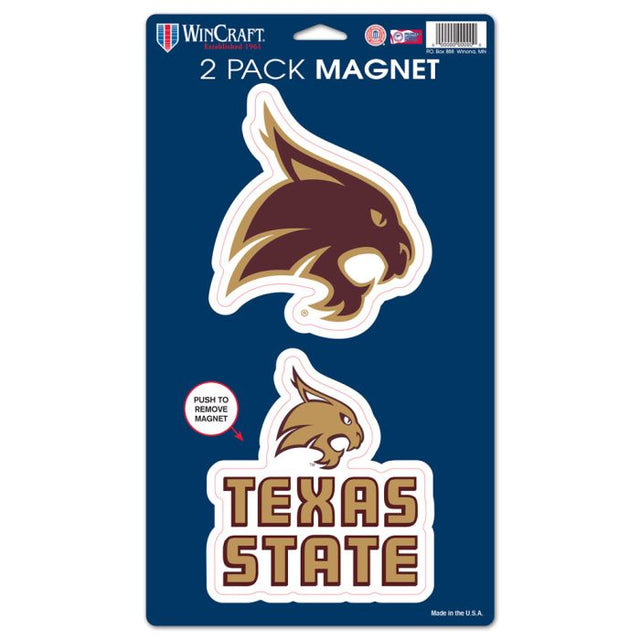 Texas State Bobcats 2 Pack Magnets 5" x 9"