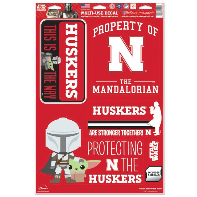 Nebraska Cornhuskers / Star Wars MANDALORIAN Multi-Use Decal 11" x 17"