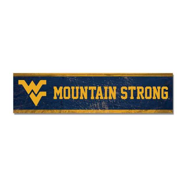 Imán de madera de los West Virginia Mountaineers, 1,5" x 6"