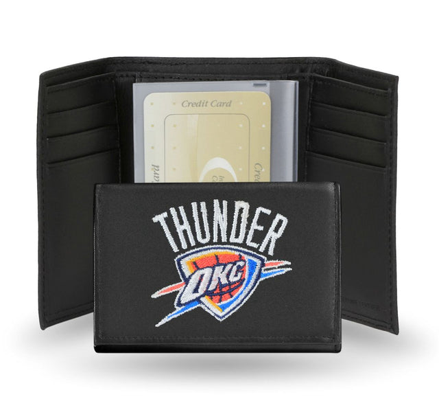 Oklahoma City Thunder Embroidered Leather Tri-Fold Wallet