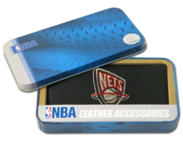 Funda para chequera de los New Jersey Nets de cuero bordado CO