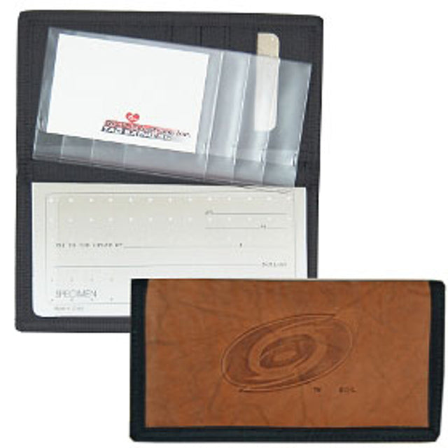 Carolina Hurricanes Checkbook Cover Leather/Nylon Embossed CO