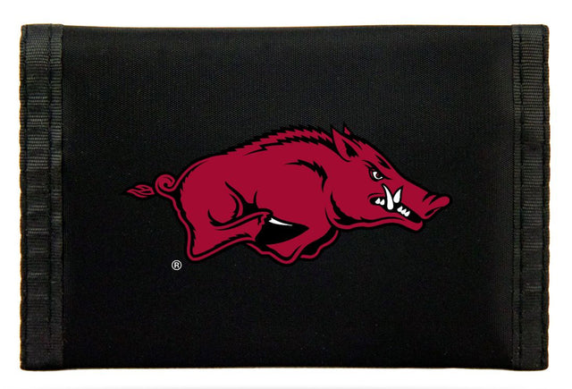 Cartera de nailon con tres pliegues de los Arkansas Razorbacks