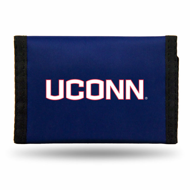 Cartera de nailon con tres pliegues de los Connecticut Huskies