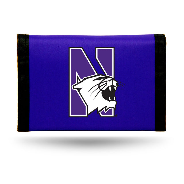 Cartera de nailon con tres pliegues de los Northwestern Wildcats