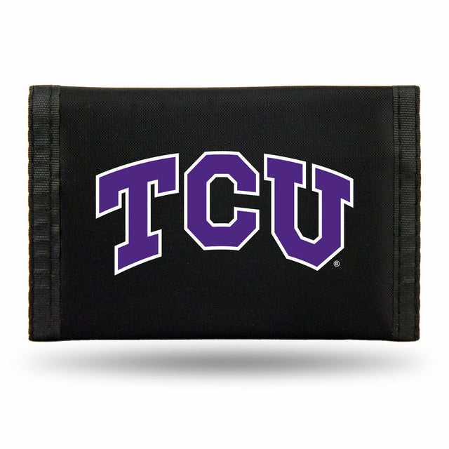 Cartera de nailon con tres pliegues de la TCU Horned Frogs