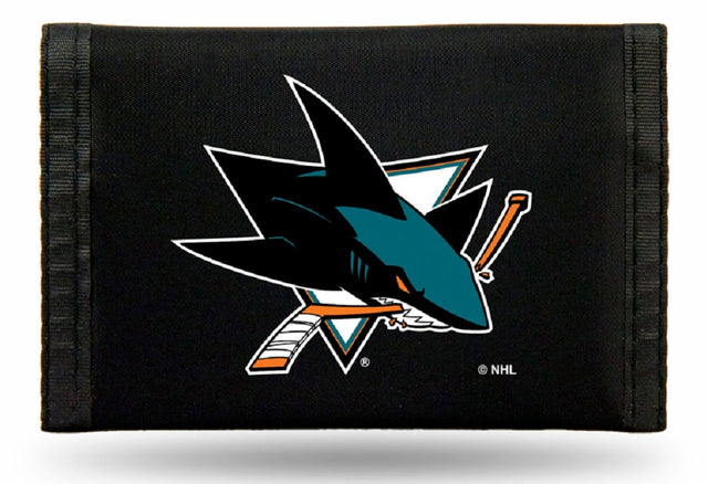 Cartera de nailon con tres pliegues de los San Jose Sharks