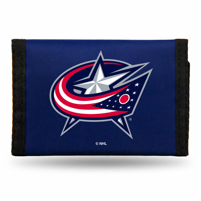 Cartera de nailon con tres pliegues de los Columbus Blue Jackets