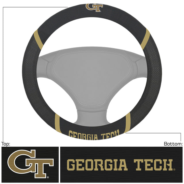 Georgia Tech Yellow Jackets Steering Wheel Cover Mesh/Stitched