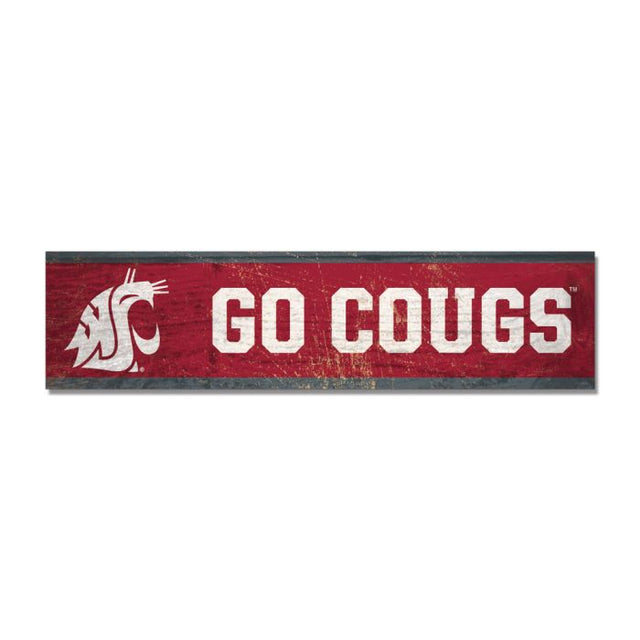 Imán de madera de los Washington State Cougars, 1,5" x 6"