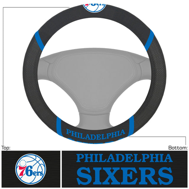 Philadelphia 76ers Steering Wheel Cover Mesh/Stitched