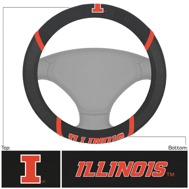 Funda de volante de malla/cosida de Illinois Fighting Illini