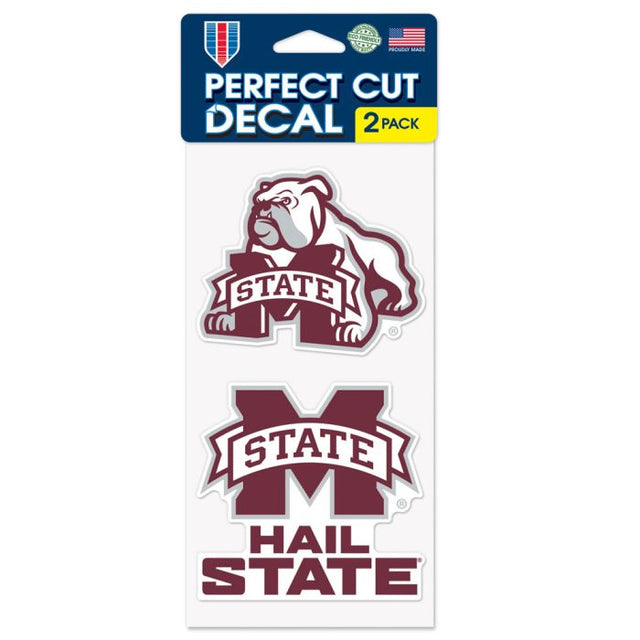 Mississippi State Bulldogs Perfect Cut Decal Set of two 4"x4"