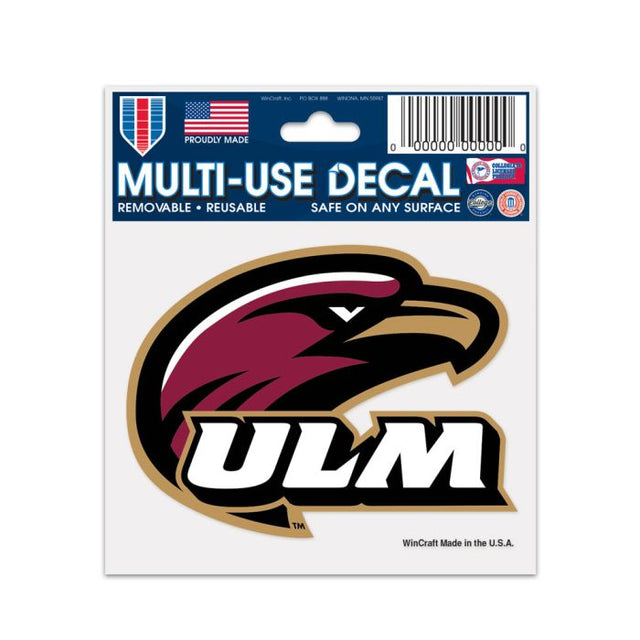 Louisiana - Monroe War Hawks primary Multi-Use Decal 3" x 4"