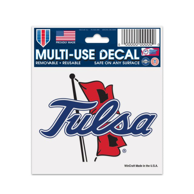 Calcomanía multiusos de la selección primaria de Tulsa Golden Hurricanes, 3" x 4"