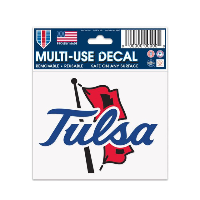 Calcomanía multiusos de los Tulsa Golden Hurricanes de 3" x 4"