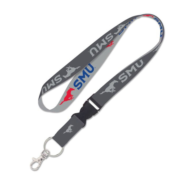 Southern Methodist Mustangs CHARCOAL Lanyard w/detachable buckle 1"