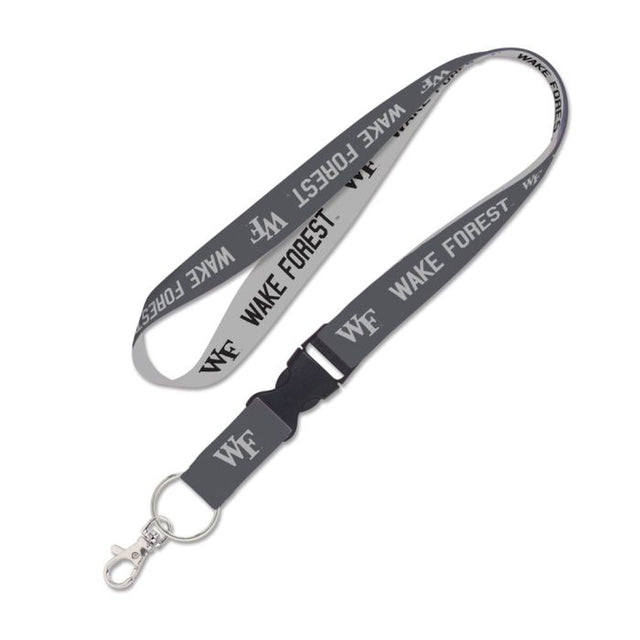 Wake Forest Demon Deacons CHARCOAL Lanyard w/detachable buckle 1"