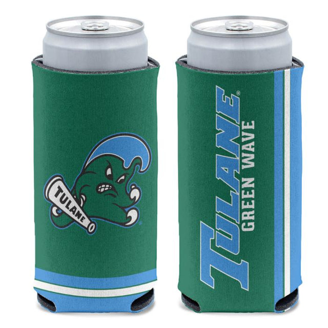 Enfriador de latas delgado de 12 oz Tulane Green Wave