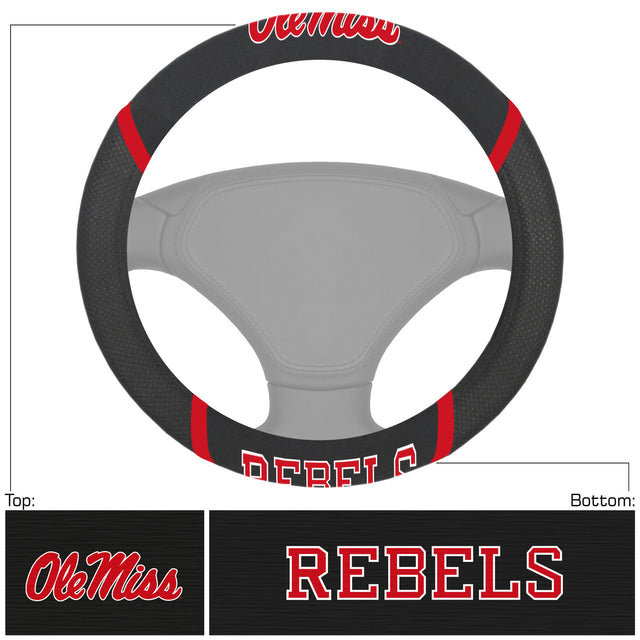 Mississippi Rebels Steering Wheel Cover Mesh/Stitched