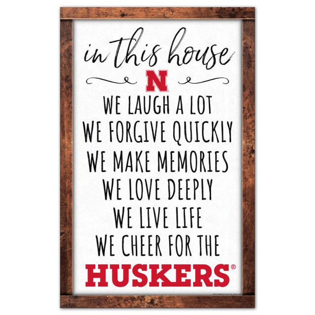 Letrero de madera de los Nebraska Cornhuskers, 11" x 17", 1/4" de grosor