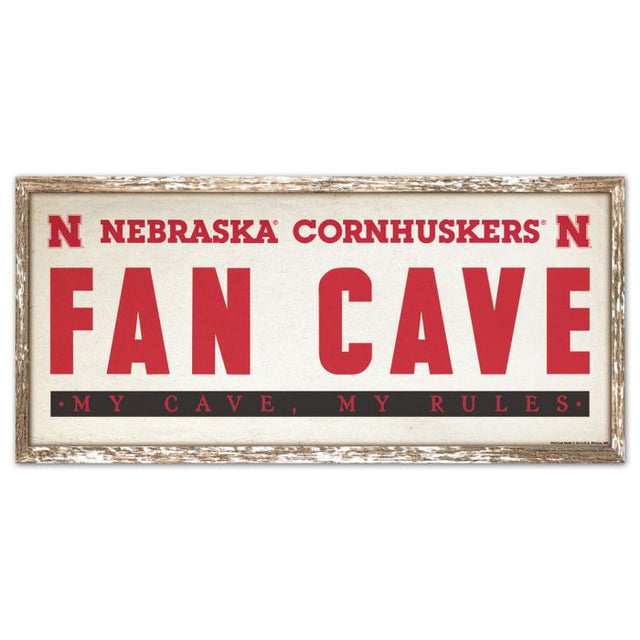 Letrero de madera de los Nebraska Cornhuskers de 8" x 17"