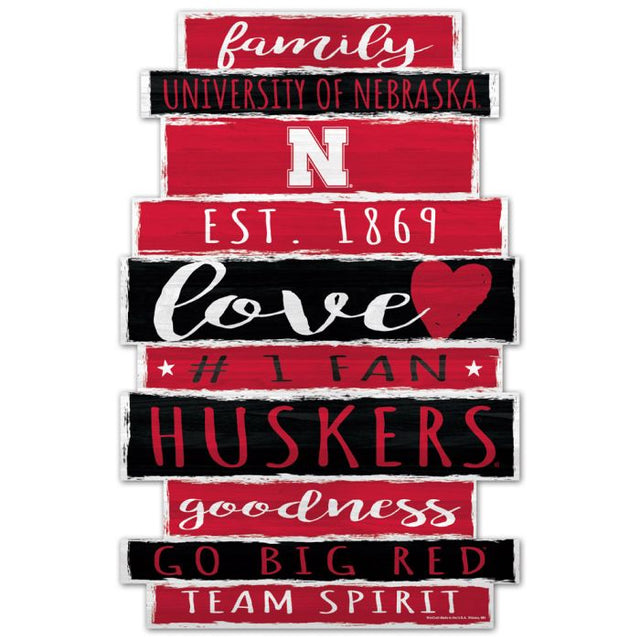 Letrero de madera de los Nebraska Cornhuskers, 11" x 17", 1/4" de grosor