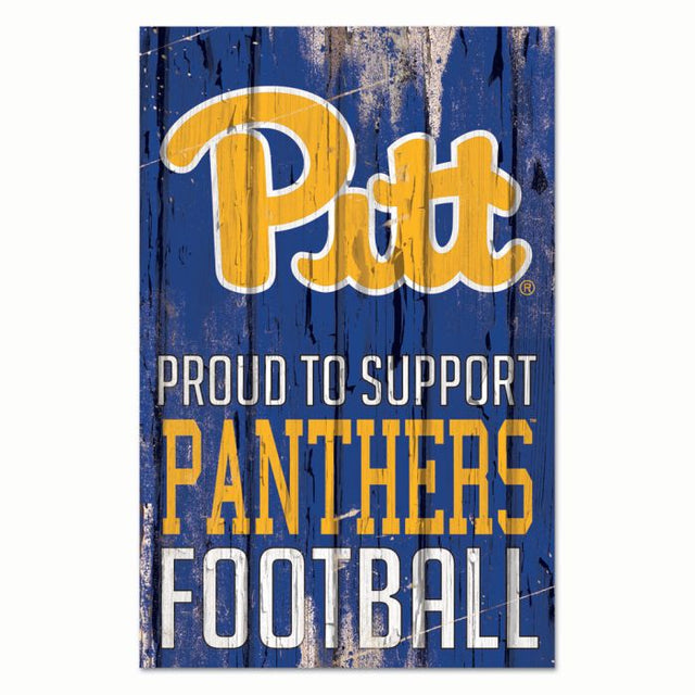 Letrero de madera de los Pittsburgh Panthers de 11" x 17" y 1/4" de grosor