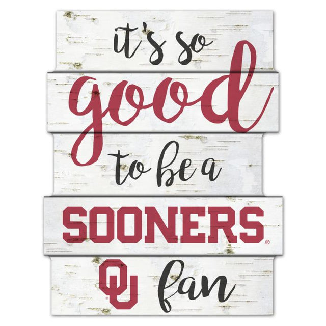 Letrero de madera de los Oklahoma Sooners de 11" x 14"