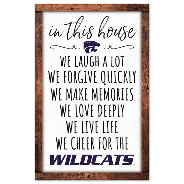 Kansas State Wildcats BOX LIST Wood Sign 11" x 17" 1/4" thick