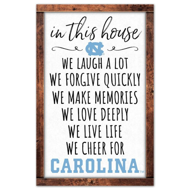 Letrero de madera de los Tar Heels de Carolina del Norte, 11" x 17", 1/4" de grosor