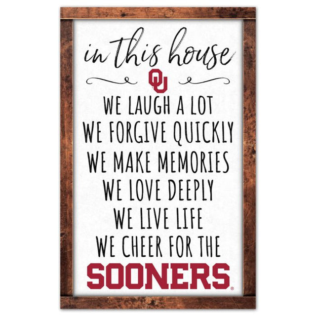 Letrero de madera de los Oklahoma Sooners, 11" x 17", 1/4" de grosor