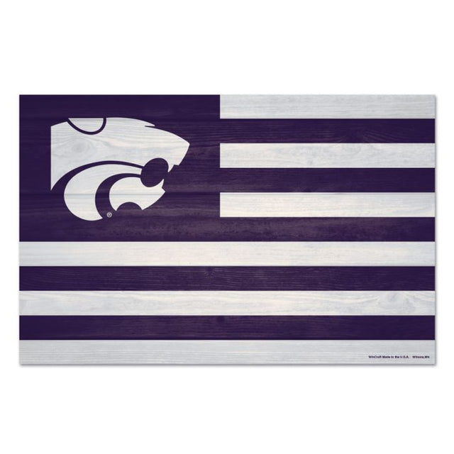 Kansas State Wildcats AMERICANA Wood Sign 11" x 17" 1/4" thick