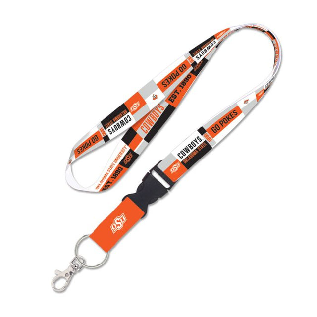 Oklahoma State Cowboys COLOR BLOCK Lanyard w/detachable buckle 1"