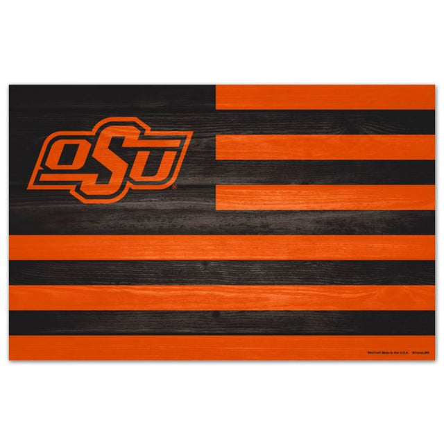 Oklahoma State Cowboys AMERICANA Wood Sign 11" x 17" 1/4" thick