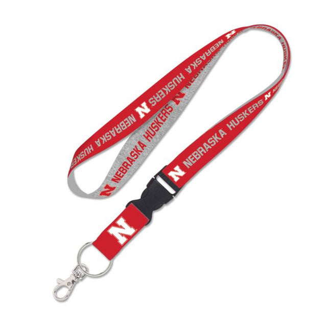 Nebraska Cornhuskers HEATHER Lanyard w/detachable buckle 1"