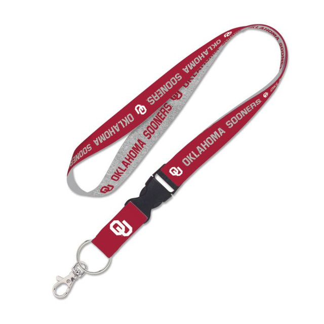 Oklahoma Sooners HEATHER Lanyard w/detachable buckle 1"