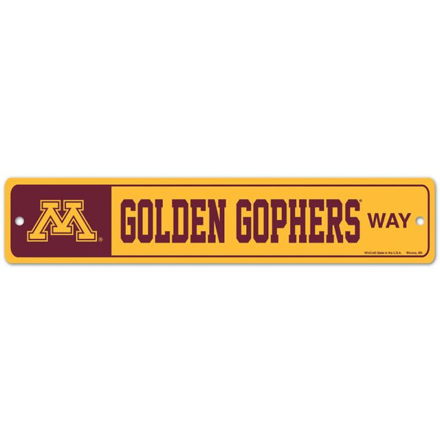 Letrero de calle/zona de Minnesota Golden Gophers de 3,75" x 19"