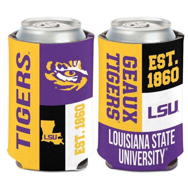 LSU Tigers COLOR BLOCK Can Cooler 12 oz.