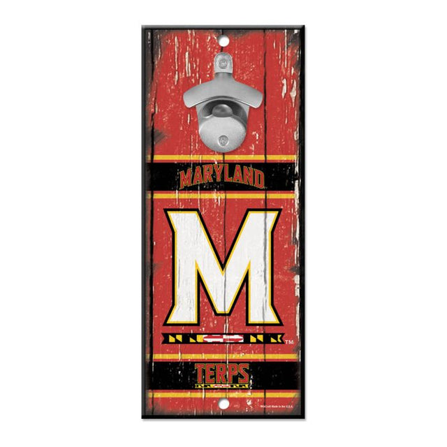 Letrero con abrebotellas de Maryland Terrapins de 5 x 11 pulgadas