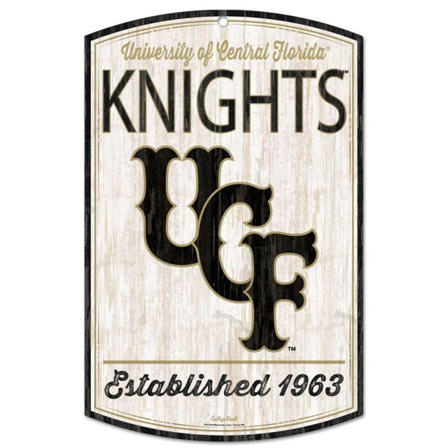 UCF Knights/College Vault Vault 已建立木质标牌 11 英寸 x 17 英寸 1/4 英寸厚