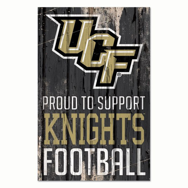 UCF Knights Proud to support Wood Sign 11" x 17" 1/4" thick