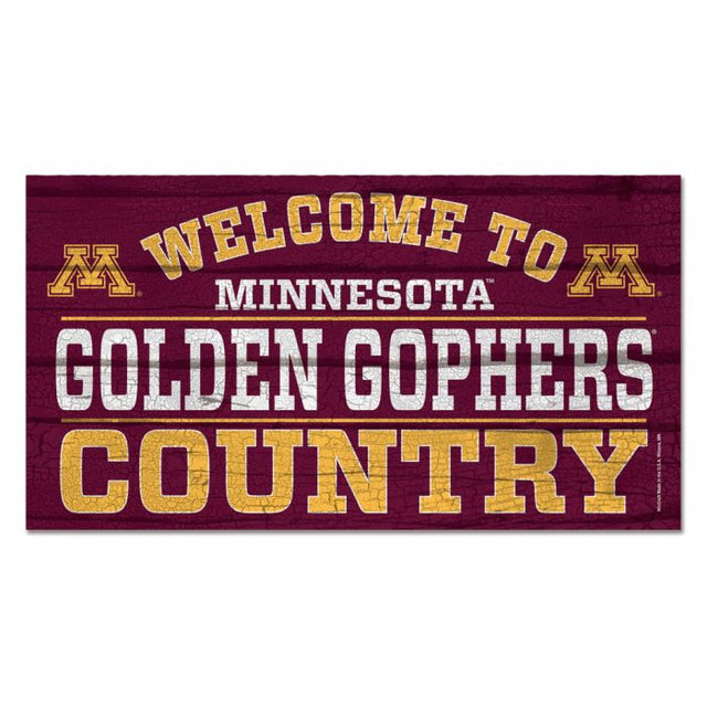 Letrero de madera de Minnesota Golden Gophers, 13" x 24", 1/4" de grosor